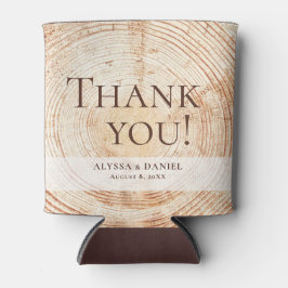 カスタムウェディングの好意ありがとうウッドカットスライス 缶クーラー