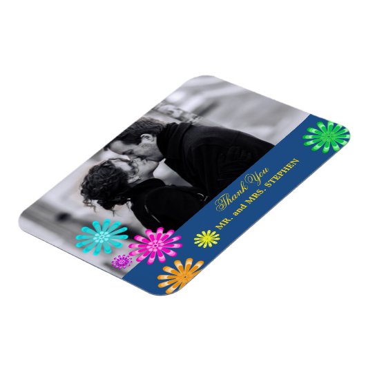 カスタムウェディングの好意ありがとうフォトマグネット マグネット (左側)