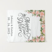 カスタムウェディングの背景を楽しく タペストリー (正面(横))