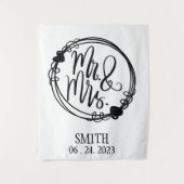 カスタムウェディングの背景 タペストリー (正面)