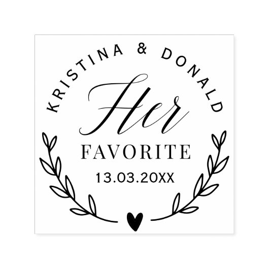 カスタムウェディングは彼女のお気に入りのクラシックラウンドセント セルフインキングスタンプ (デザイン)