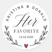 カスタムウェディングは彼女のお気に入りのクラシックラウンドセント ラウンドシール (正面)