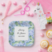 カスタムウェディングアジサイ紙プレート ペーパープレート (パーティー)