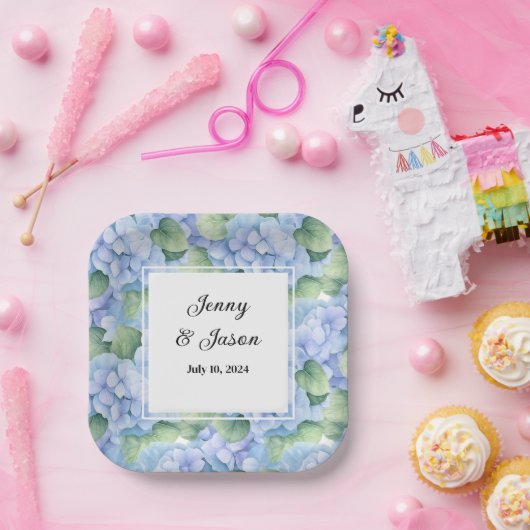 カスタムウェディングアジサイ紙プレート ペーパープレート (パーティー)