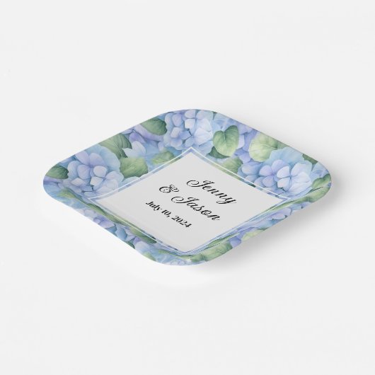 カスタムウェディングアジサイ紙プレート ペーパープレート (傾斜あり)