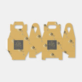 カスタムウェディングアニバーサリーオークル&バラダークラベル フェイバーボックス (折り畳みなし)