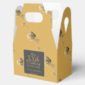 カスタムウェディングアニバーサリーオークル&バラダークラベル フェイバーボックス (オープン)