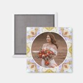 カスタムウェディングアニバーサリーオータム秋ブラウンフォト マグネット (正面/裏面)