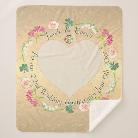 カスタムウェディングアニバーサリーフレシアフローラ シェルパブランケット (正面)