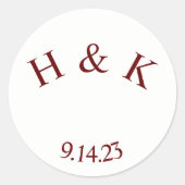 カスタムウェディングイニシャルシール ラウンドシール (正面)