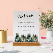カスタムウェディングウェルカムサイン素朴フォレスト アクリルサイン (ウェディング)