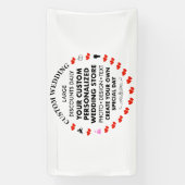 カスタムウェディングウェルカムサイン1.6' x 3'ビニールバナー 横断幕 (縦)