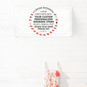 カスタムウェディングウェルカムサイン1.6' x 3'ビニールバナー 横断幕 (インサイチュ)