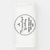 カスタムウェディングウェルカムサイン1' x 2'ビニールバナー 横断幕 (縦)