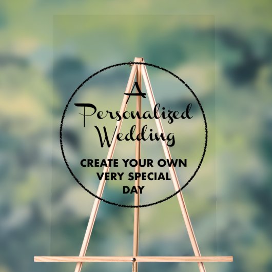 カスタムウェディングウェルカムサイン30" x 20"アクリル アクリルサイン (ニュートラル)