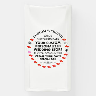 カスタムウェディングウェルカムサイン3' x 1.6'ビニールバナー 横断幕