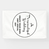 カスタムウェディングウェルカムサイン4' x 2.5'ビニールバナー 横断幕 (横)