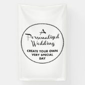 カスタムウェディングウェルカムサイン4' x 2.5'ビニールバナー 横断幕 (縦)