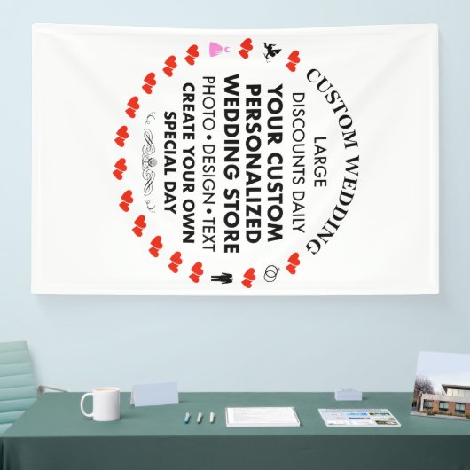 カスタムウェディングウェルカムサイン6' x 4'ビニールバナー 横断幕 (トレードショー)