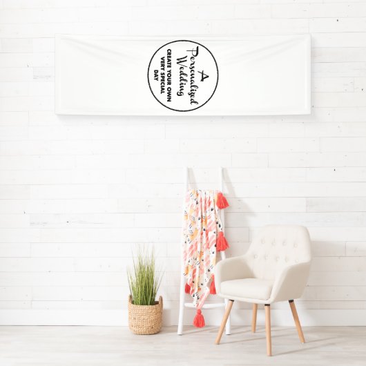 カスタムウェディングウェルカムサイン8' x 2.5'ビニールバナー 横断幕 (インサイチュ)