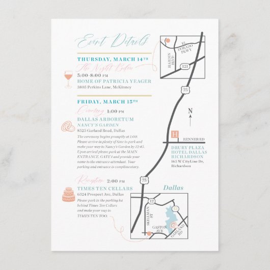 カスタムウェディングウェルカムマップカード： FOR Jennifer エンクロージャーカード (裏面)