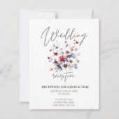 カスタムウェディングウォーターカラーフローラ結婚ブーケ 招待状 (裏面)