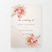 カスタムウェディングエレガントフローラフレーム 三つ折り招待状 (カバー)