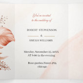 カスタムウェディングエレガントフローラフレーム 三つ折り招待状 (内部中)