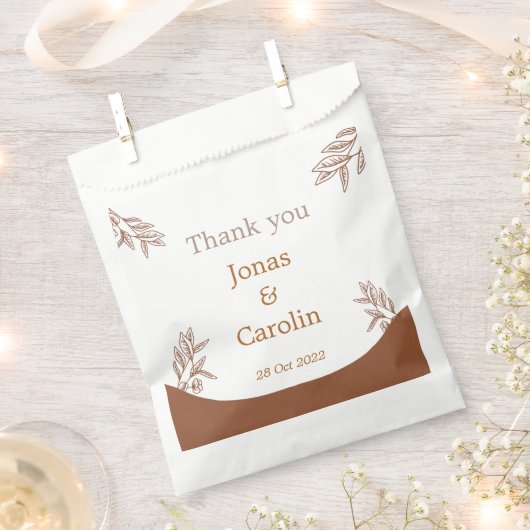 カスタムウェディングエレガントモダンプロフェッショナルコーヒー フェイバーバッグ (クリップ留めされた状態)