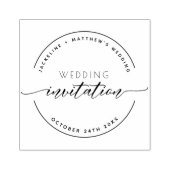 カスタムウェディングエレガント招待状モダン、スクリプト、 ラバースタンプ (インプリント)