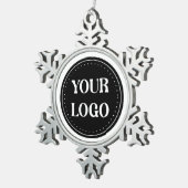 カスタムウェディングエレガント、アニバーサリーギフト スノーフレークピューターオーナメント (右)