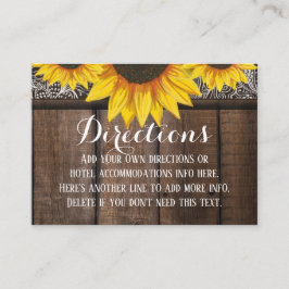 カスタムウェディングエンクロージャカード：方向またはホテル 名刺