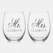 カスタムウェディングカップルのステムレスワイングラス ステムなしワイングラス (正面)