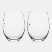 カスタムウェディングカップルのステムレスワイングラス ステムなしワイングラス (左)