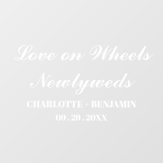 カスタムウェディングカーで注目を集める ウィンドウサイン (シート)