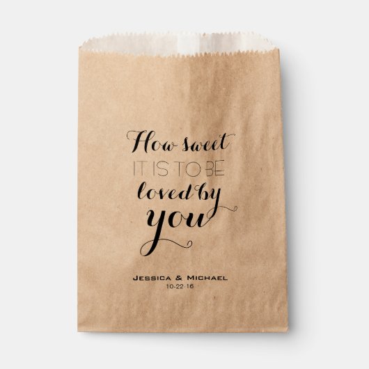 カスタムウェディングキャンディビュッフェのお気に入り フェイバーバッグ (正面)