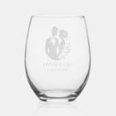 カスタムウェディンググラス ステムなしワイングラス (裏面)