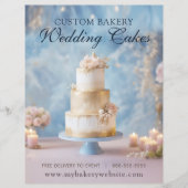 カスタムウェディングケーキベーカリーフライヤーテンプレート チラシ (正面)