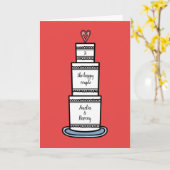 カスタムウェディングケーキ結婚イラストレーションカード カード (黄色い花)