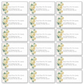 カスタムウェディングゲストイエローフローラ住所 シール (正面)