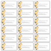 カスタムウェディングゲスト住所 シールオレンジフローラ シール (正面)