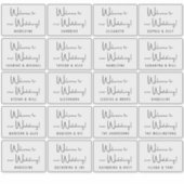 カスタムウェディングゲスト名白黒へようこそ シール (正面)