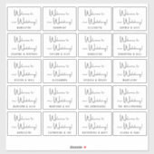 カスタムウェディングゲスト名白黒へようこそ シール (シート)