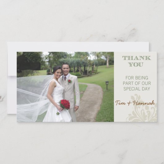 カスタムウェディングサンキューフォトカード サンキューカード (正面)