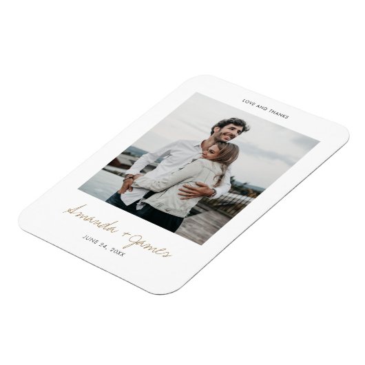 カスタムウェディングサンキューフォトマグネット マグネット (左側)