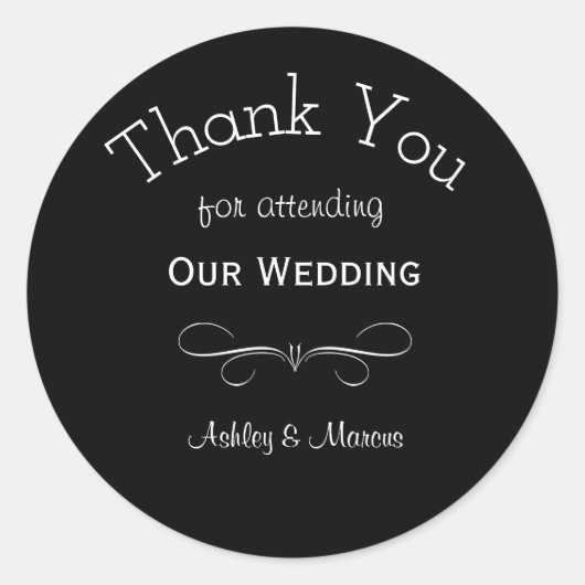 カスタムウェディングサンキューラウンドステッカー ラウンドシール (正面)
