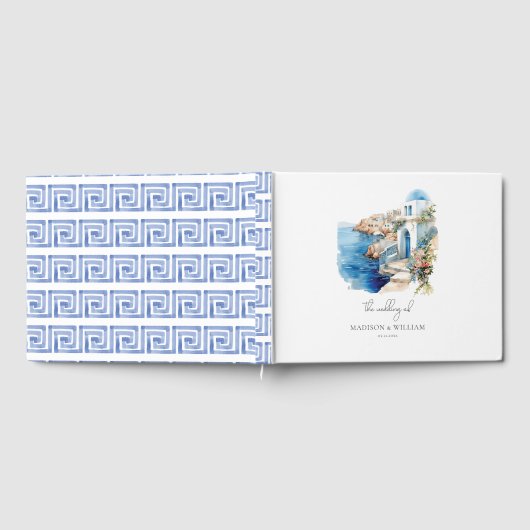 カスタムウェディングサントリーニギリシャ ゲストブック (全面)