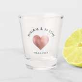 カスタムウェディングシューターバラ金ゴールドハートミニマリスト ショットグラス (正面)