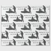 カスタムウェディングシルエット名のラッピング紙 ラッピングペーパー (フラット)