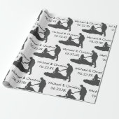 カスタムウェディングシルエット名のラッピング紙 ラッピングペーパー (アンロールド)
